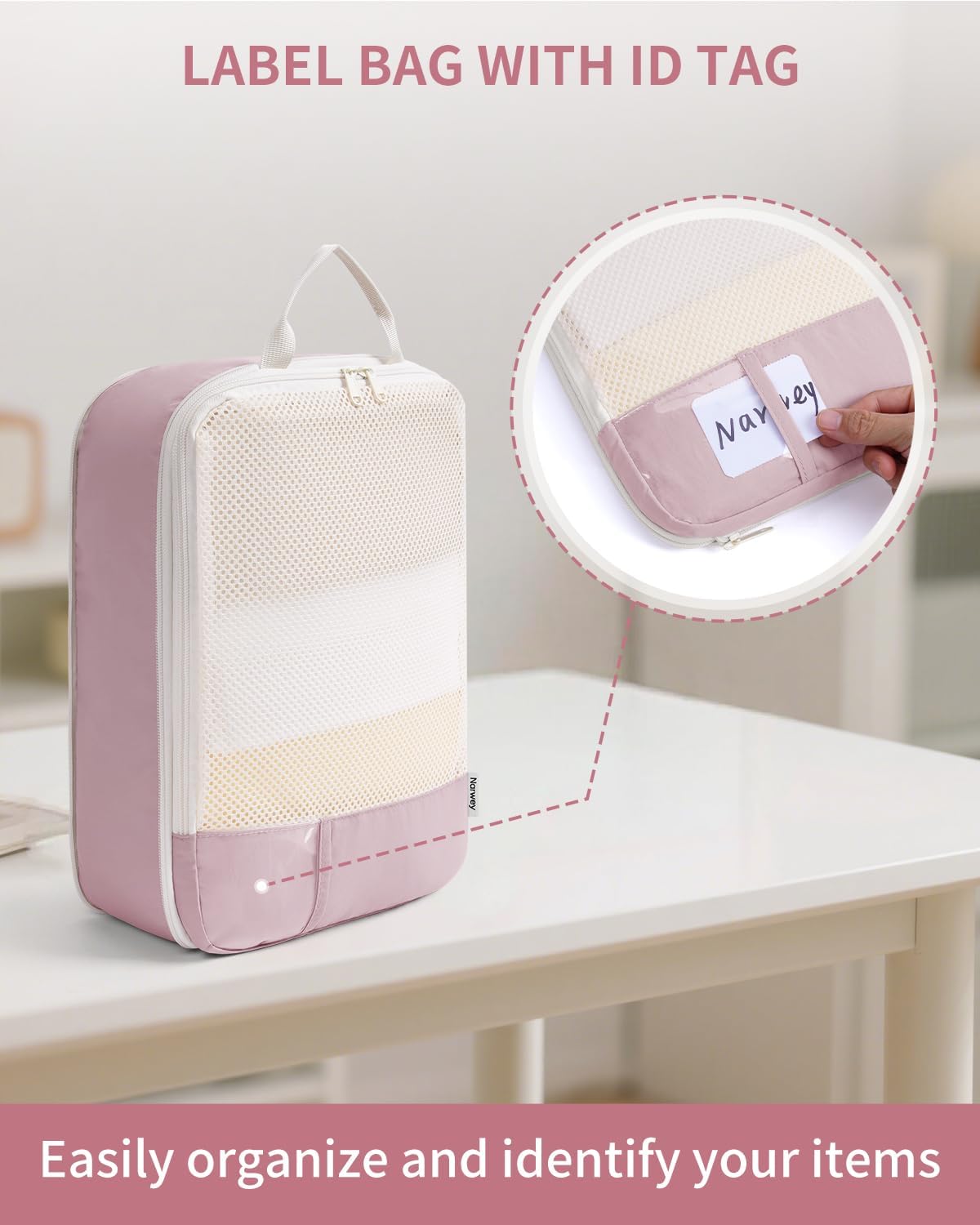 Thumbnail 5 de Narwey 6-teilige Packing-Cubes-Set mit Kompression für Kabinenkoffer & Reise-Organizer