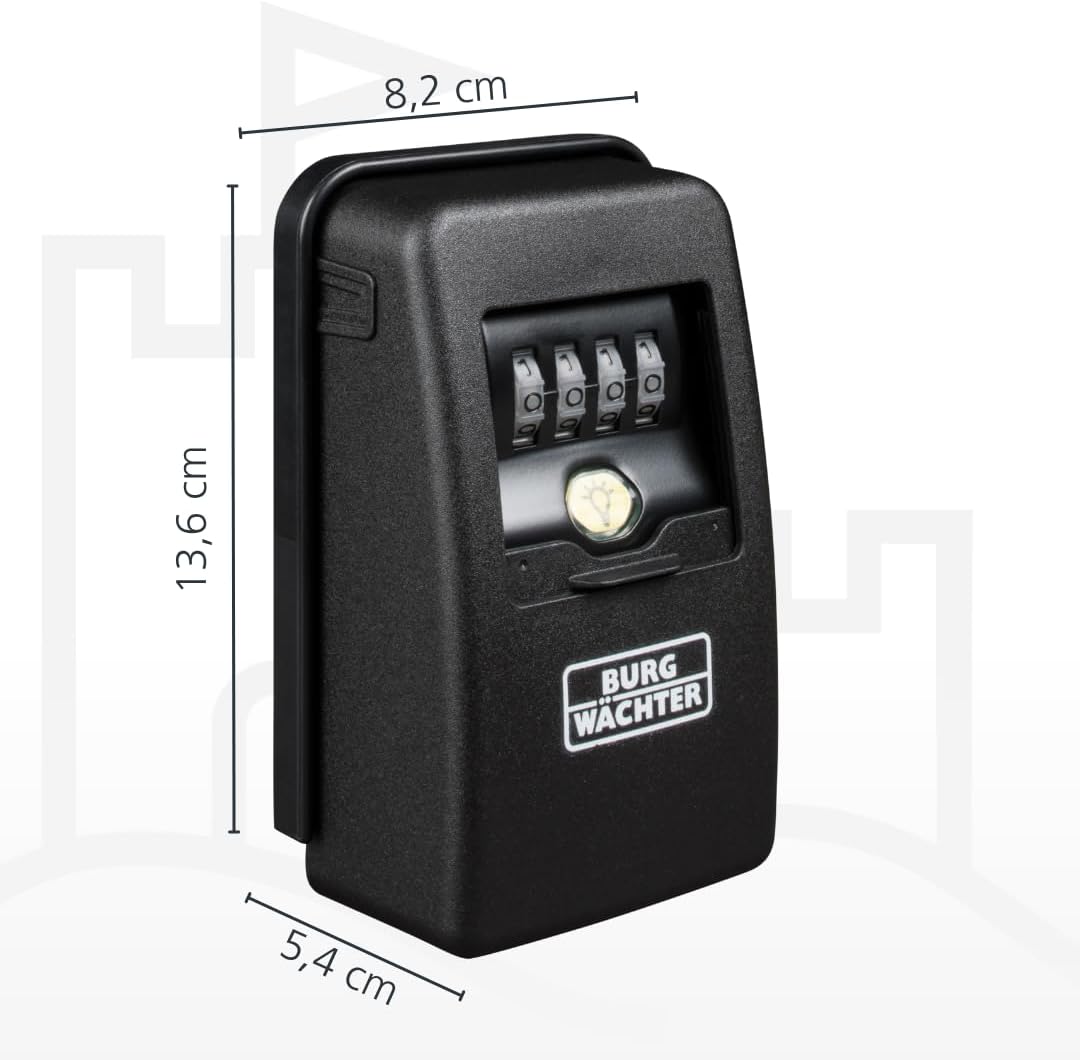 Detalle de BURG-WÄCHTER Key Safe 60L SB – Schlüsseltresor mit 4-stelligem Zahlencode, magnetischem Schlüsselhalter und Beleuchtung