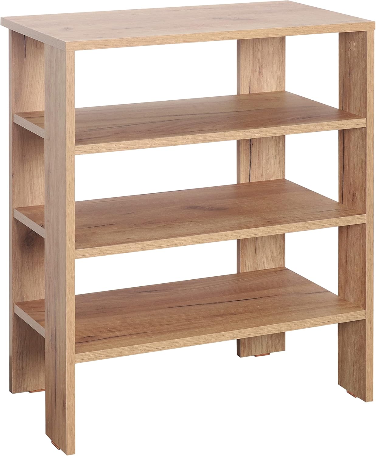 Detalle 2 de RICOO Meuble Chaussure Entree WM039-EG Range Chaussures Chêne Marron – Étagère / Porte-chaussures 4 niveaux