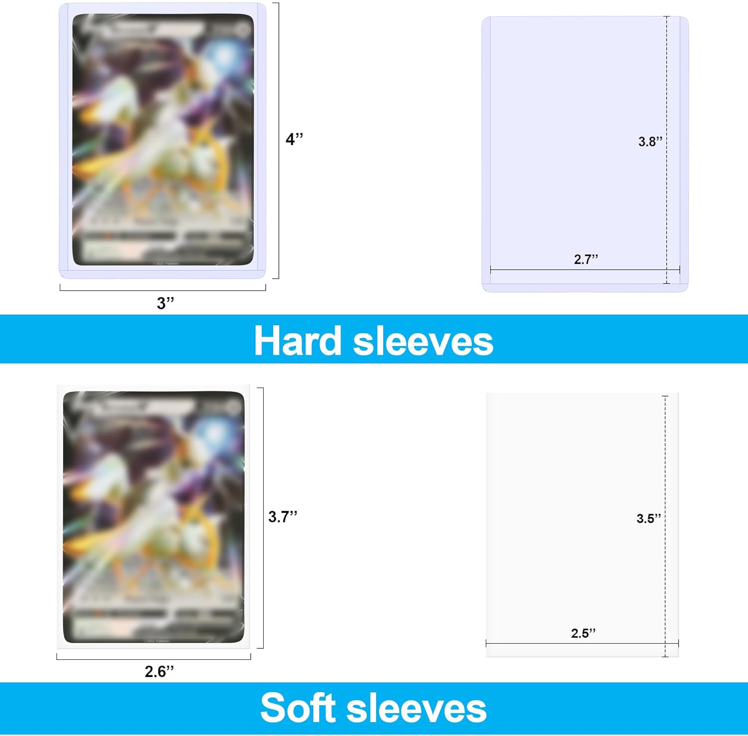 Thumbnail 3 de 400 Card Sleeves Top Loaders (3" x 4") + Soft Sleeves for Trading Cards, Hard PVC Protectors