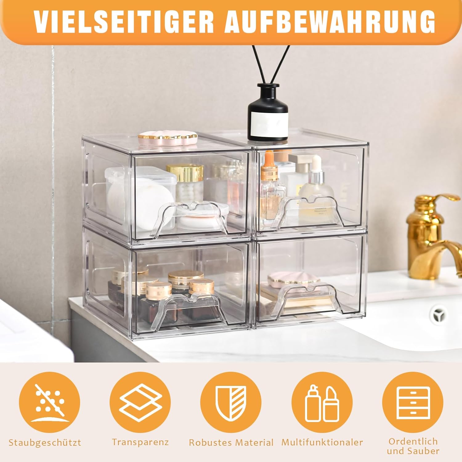 Detalle 2 de Stebopum Acryl Kosmetik Organizer 4er Set