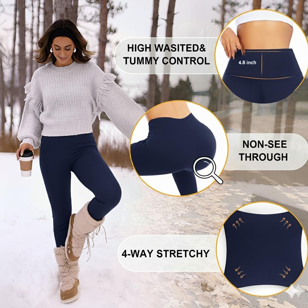 Detalle 1 de we fleece Fleece-Lined High-Waisted Thermal Leggings for Women