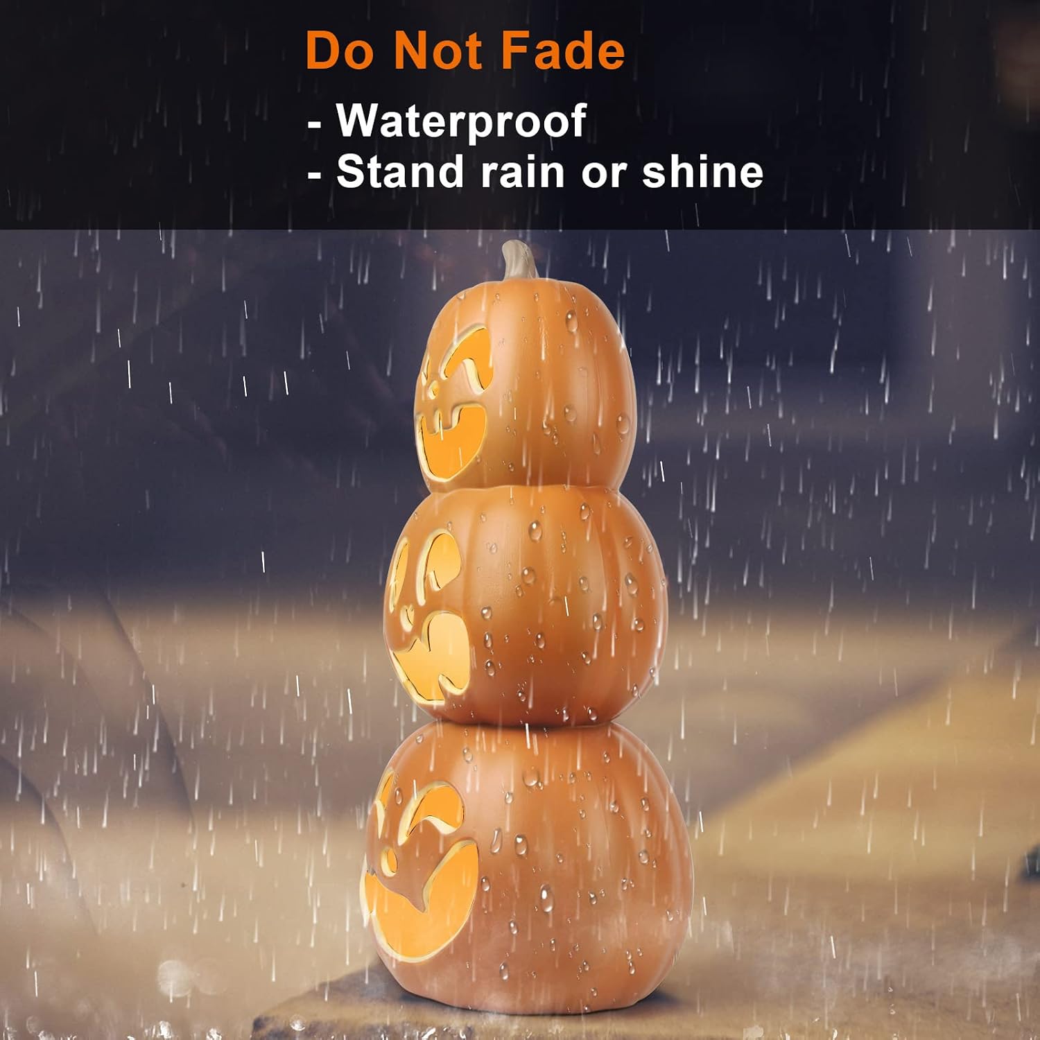 Detalle de DUNCHATY HALL81-SJQ55-JLN-17IN-3TER93 17-Inch Pre-Lit Plastic Pumpkin