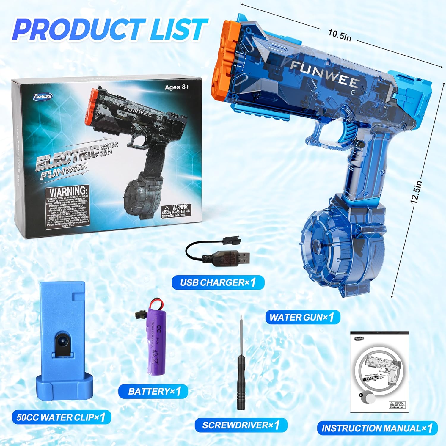 Thumbnail 4 de Funwee Electric Water Gun for Adults & Kids — Long-Range Battery-Powered Water Blaster