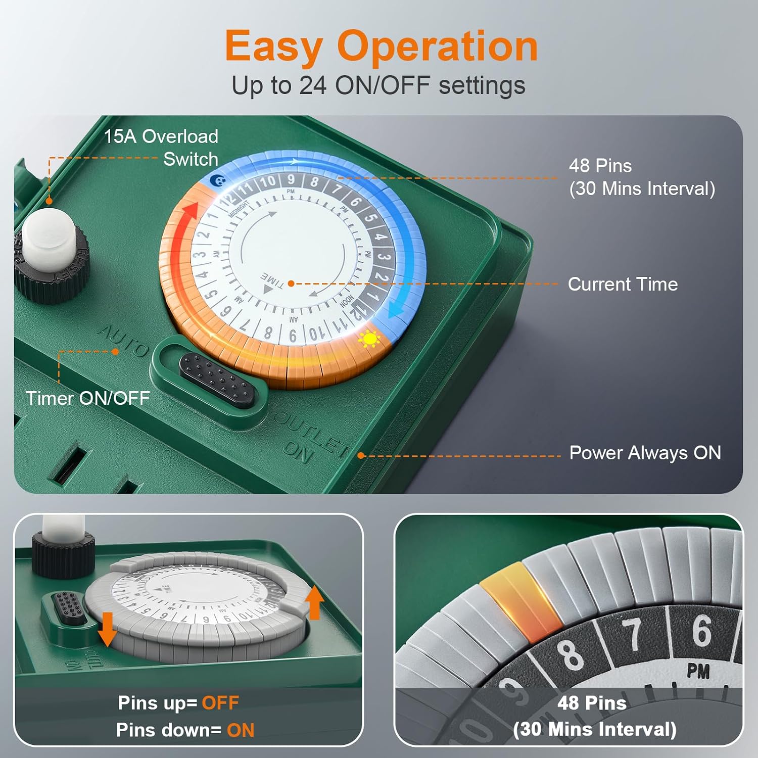 Thumbnail 1 de SURAIELEC USTM16B Outdoor Power Stake Timer, 6 Outlets, 24-Hour Schedule