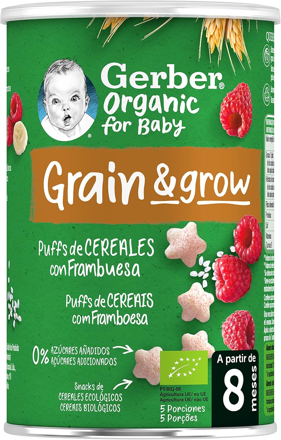 Thumbnail 2 de Gerber Organic Puffs Frambuesa y Plátano 🍇🍌, Snack para Bebés