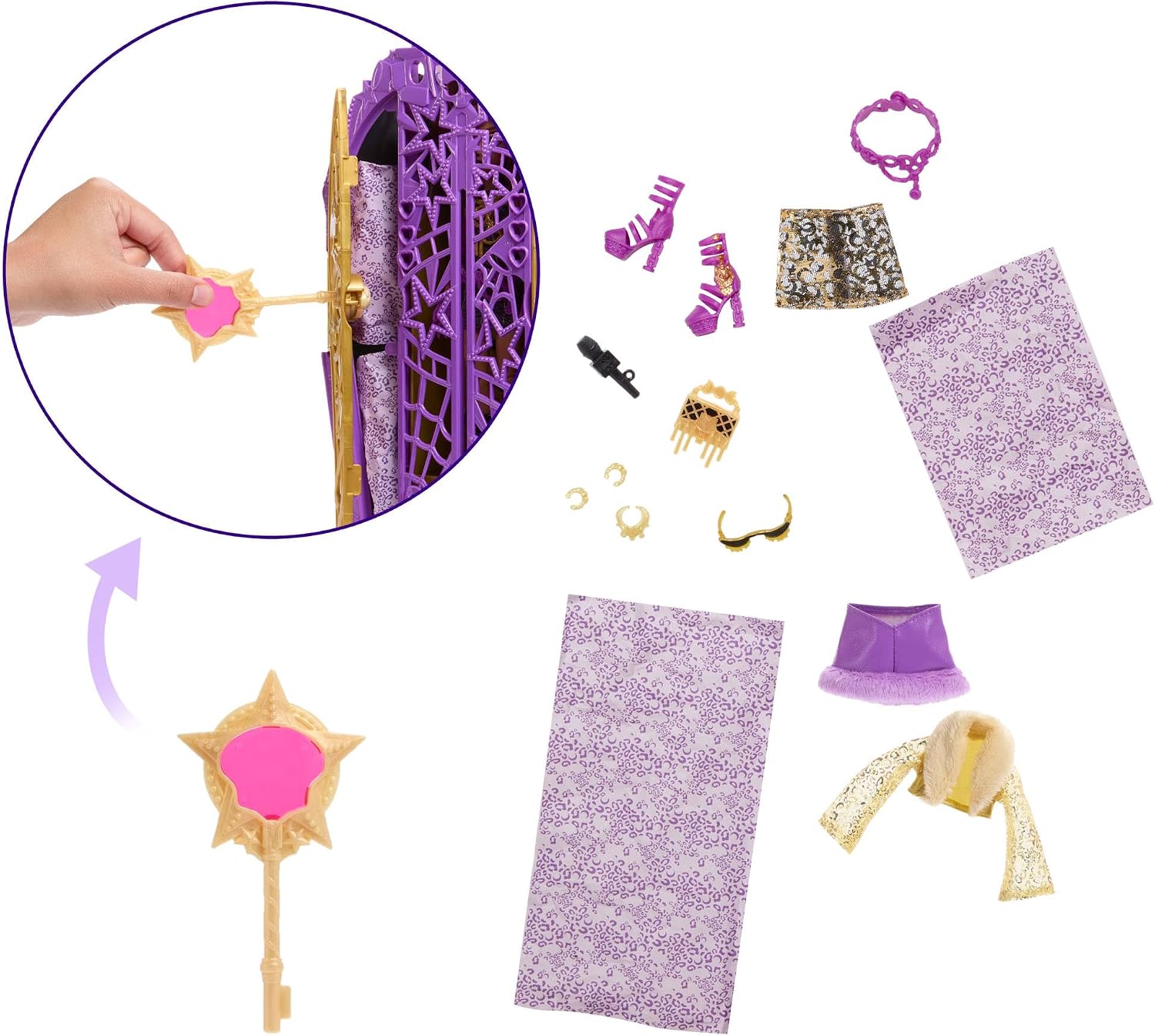 Detalle de Monster High Skulltimate Secrets Hauntlywood Mysteries Clawdeen Wolf doll set (JBG80) with reveal closet and 19+ glam surprises