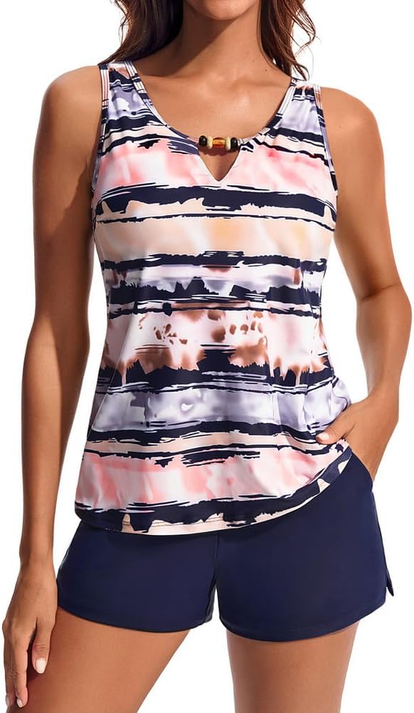 Detalle de Hanna Nikole Tankini femme – ensemble deux pièces, haut push-up et short de sport