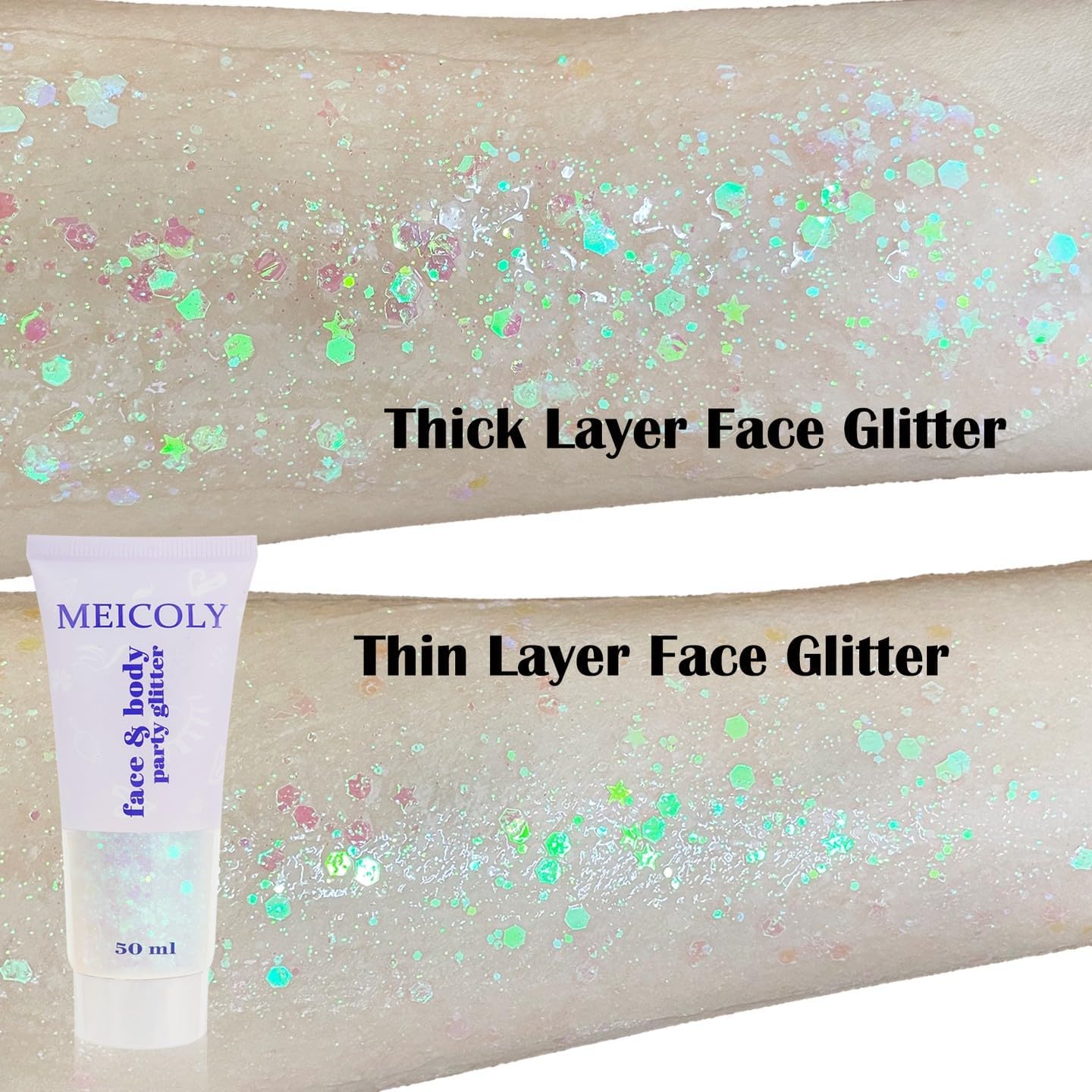 Thumbnail 5 de MEICOLY Clear White Body Glitter Gel 50ml