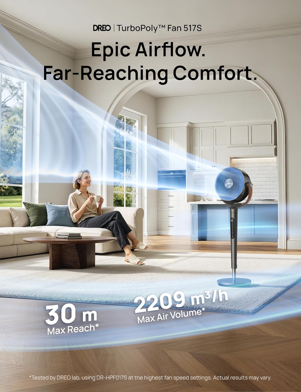 Detalle 2 de Dreo 43 Inch Smart Standing Fan