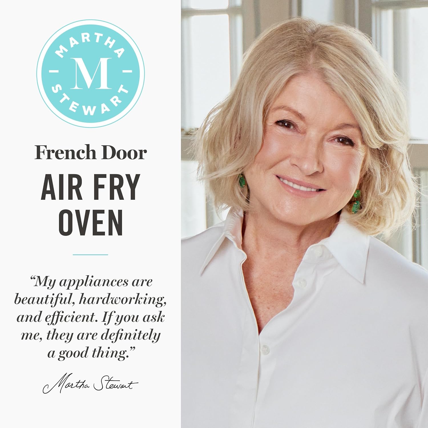 Detalle de Martha Stewart French Door Air Fryer Toaster Oven Combo (34QT) with 12-in-1 Functions