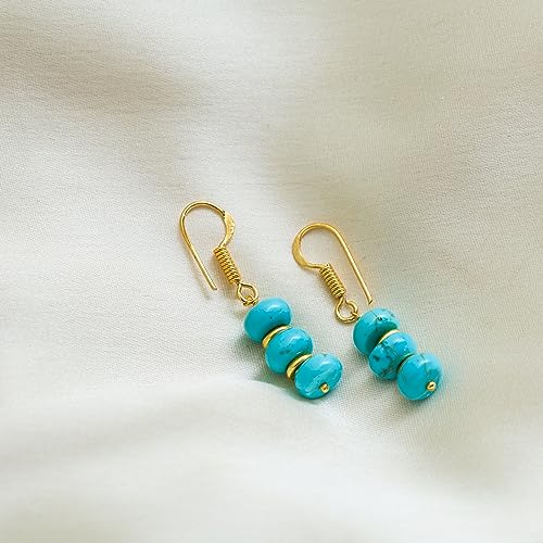 Thumbnail 4 de Gempires Natural Gemstone Rondelle Bead Earrings, Turquoise