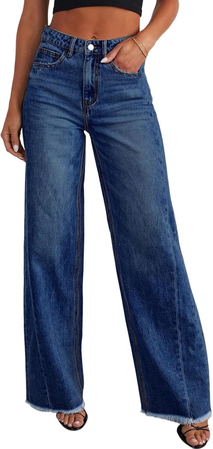 Detalle de SIDEFEEL Zimbaplatinum high waist wide leg jeans