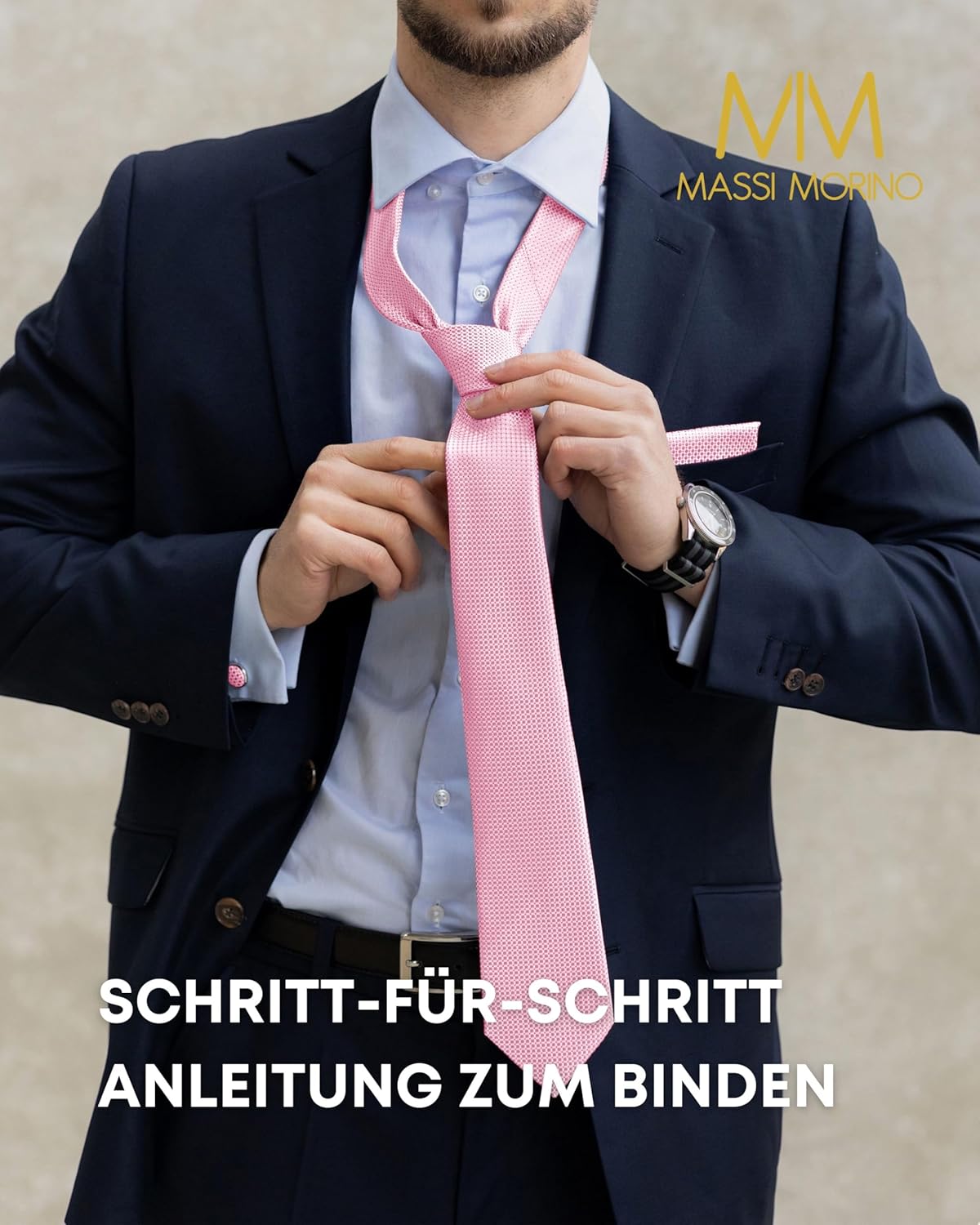 Thumbnail 3 de Massi Morino Krawatte mit Einstecktuch Set Herren – 5-in-1 Geschenkset für besondere Anlässe