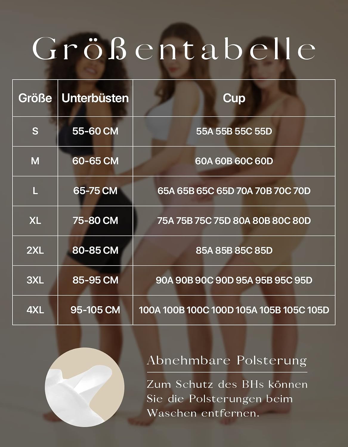 Detalle 2 de SIMIYA Bustier ohne Bügel für große Brüste