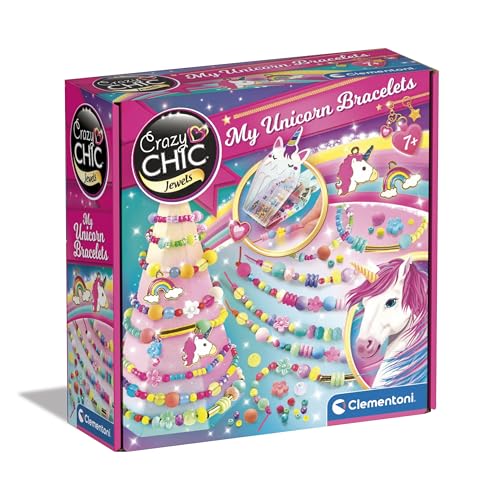 Detalle de Clementoni Crazy Chic My Unicorn Bracelets – Kit braccialetti fai da te per bambine, 7+ | Ciondoli unicorno e arcobaleno
