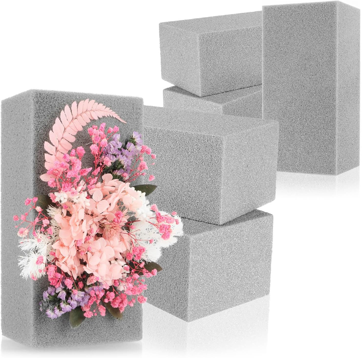 Detalle de com-four® 3x Masses de bouchage pour fleurs fraîches – Mousse de bouchage pour arrangements floraux