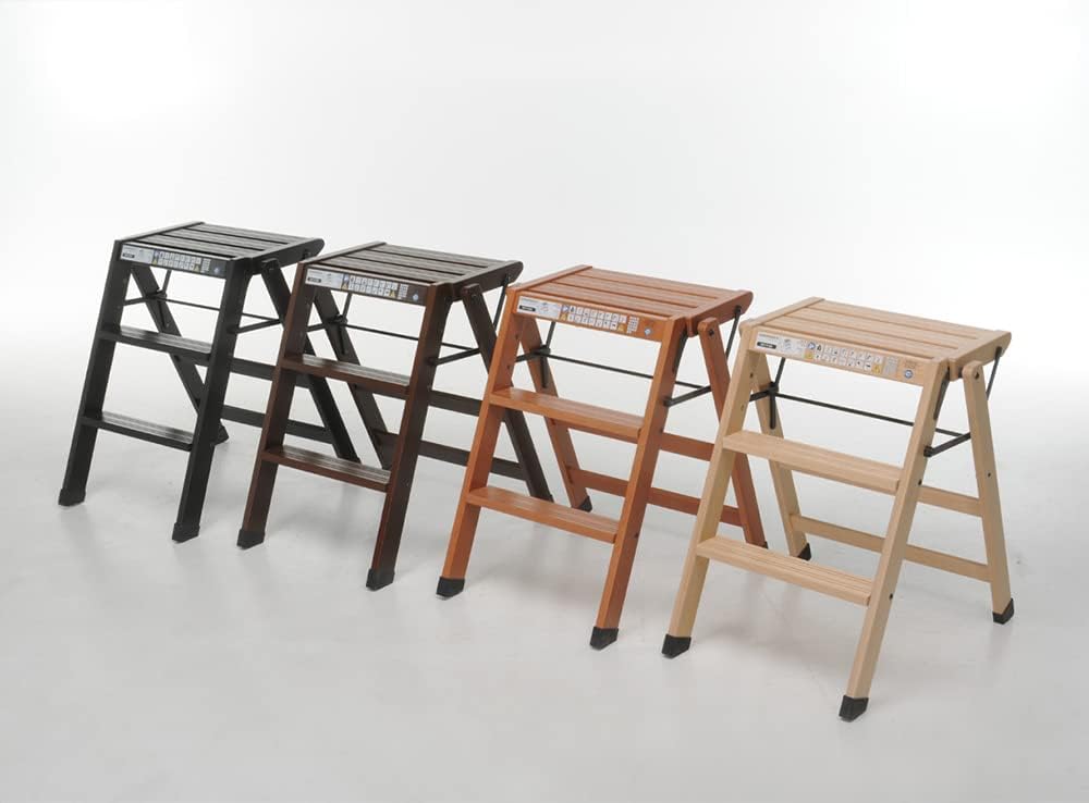 Thumbnail 3 de Foppapedretti Tialzo Tabouret Pliant en hêtre verni, Wengé – 3 marches, 150 kg