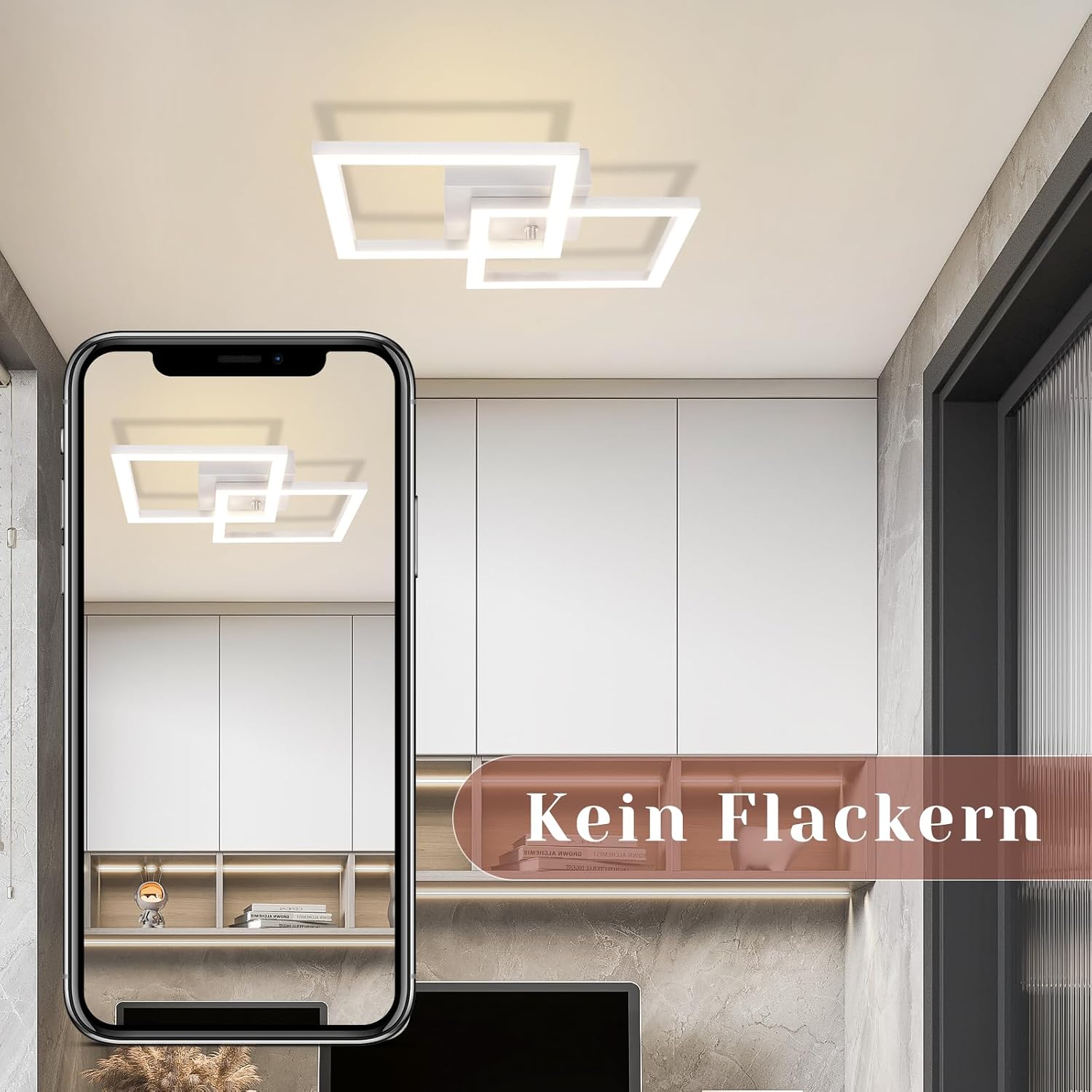 Thumbnail 6 de Homefire LED-Deckenleuchte für Küche & Flur, 24 W, warmweiß (3000 K), eckig, 47 x 29,5 x 6 cm