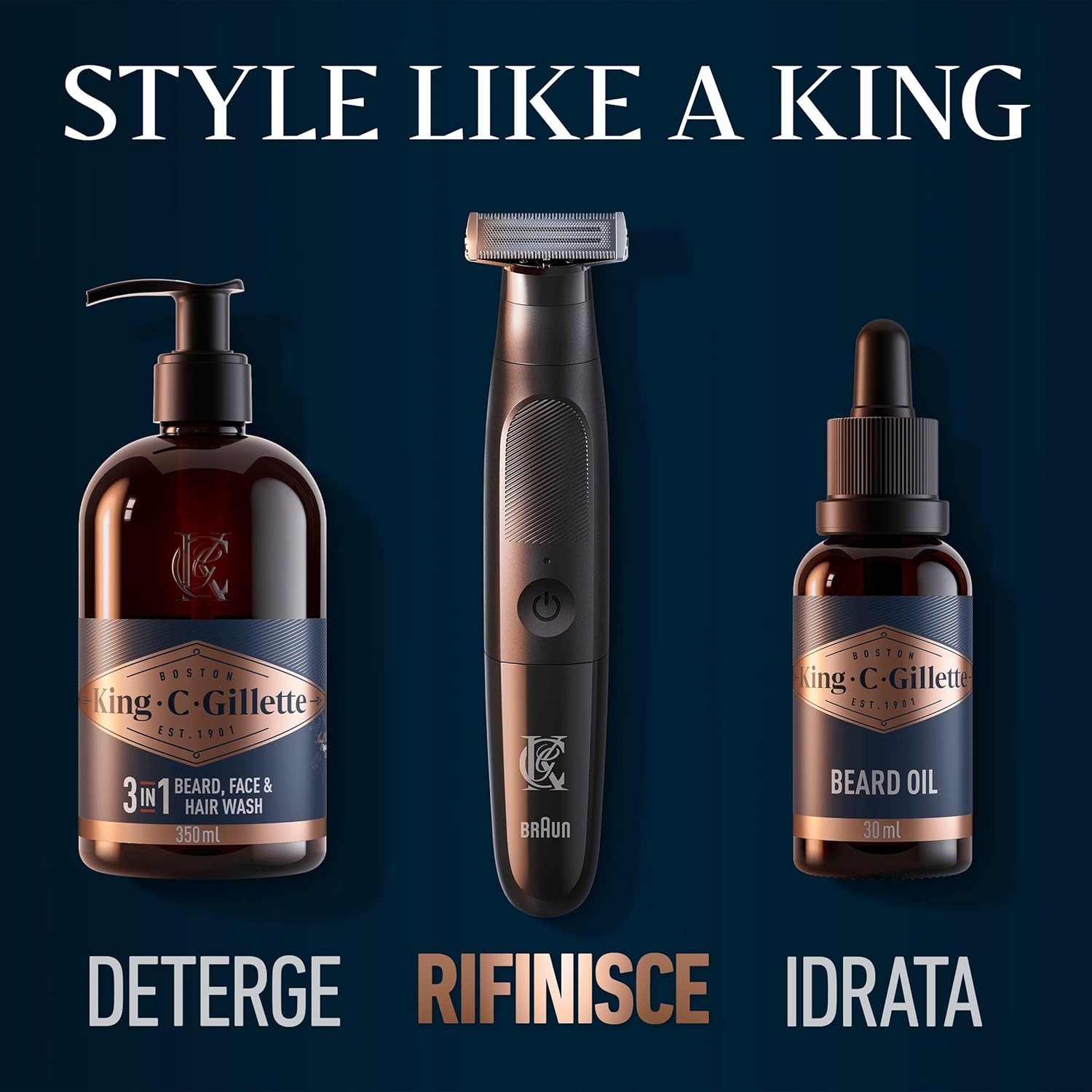 Thumbnail 6 de King C. Gillette Style Master rasoio elettrico barba 4 pettini