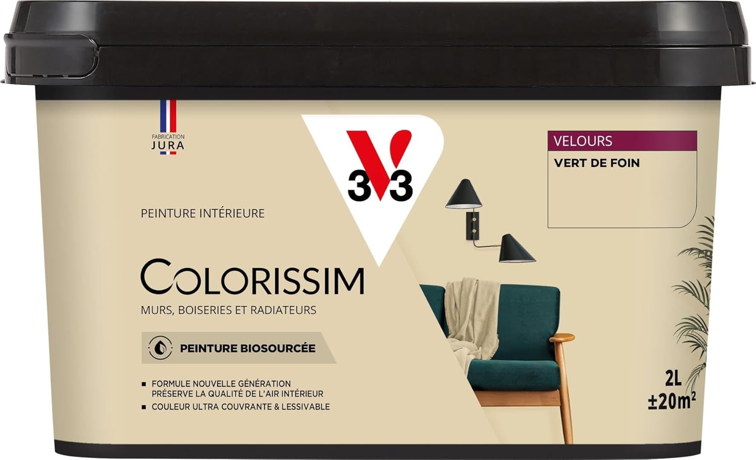 Thumbnail 4 de V33 Colorissim® Farine de seigle Velours 2L – Peinture multi-supports biosourcée