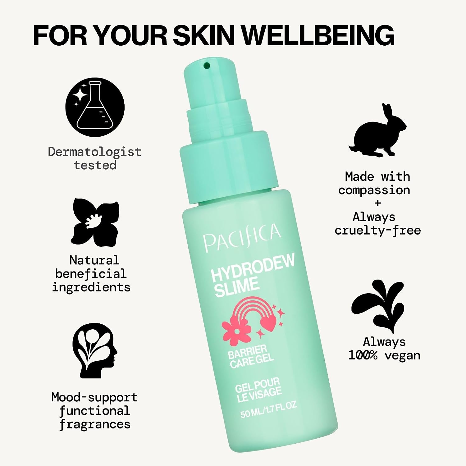 Detalle de Pacifica Hydrodew Slime Vegan Snail Mucin Barrier Face Moisturizing Gel