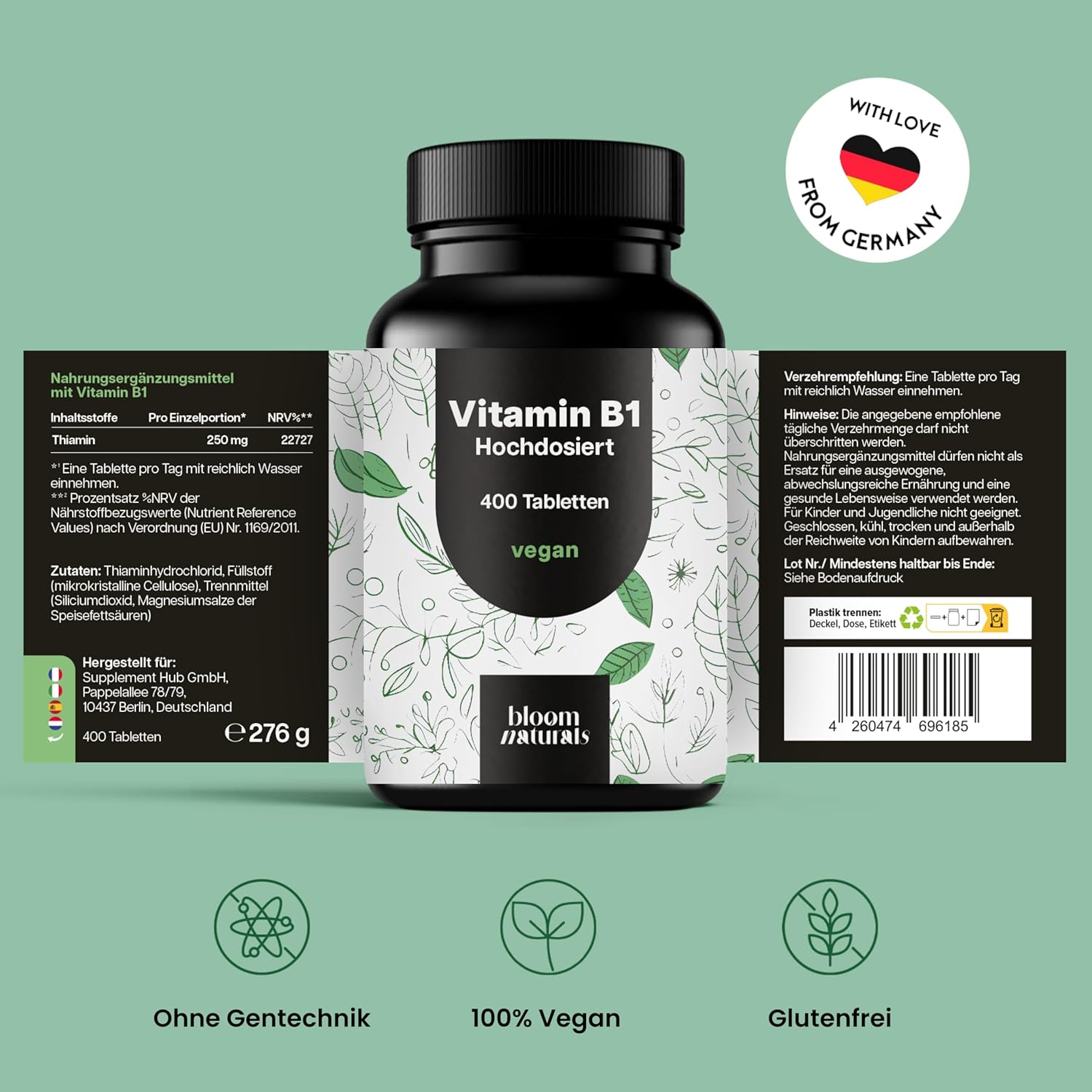 Thumbnail 6 de Vitamin B1 Hochdosiert 400 Tabletten 250 mg