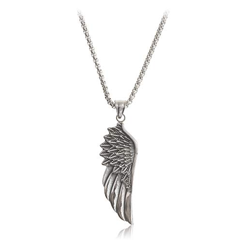 Made by Nami Men's 60 cm Stainless Steel Necklace with Viking Wing Pendant