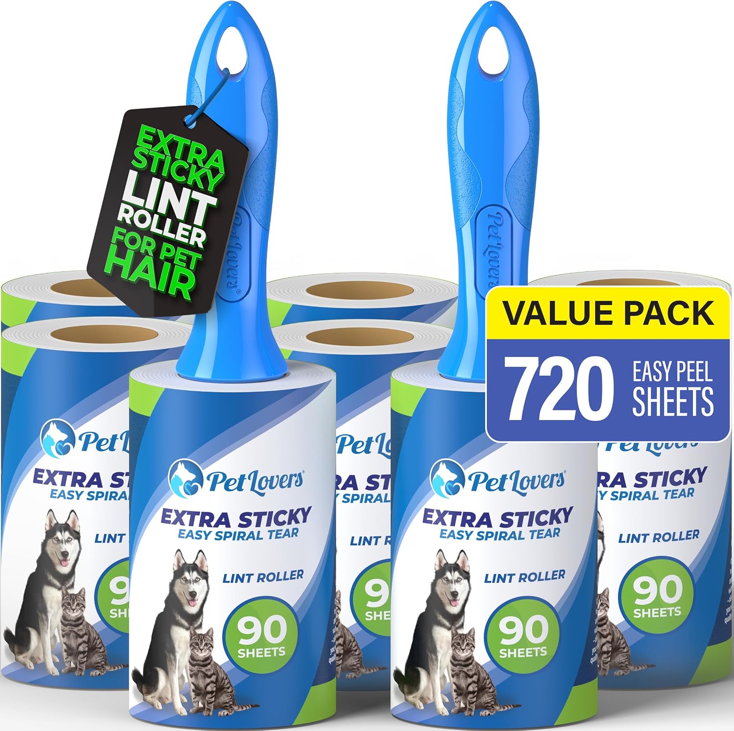 Detalle de PetLovers Fusselrolle 720 Blatt 8er-Set 🧹