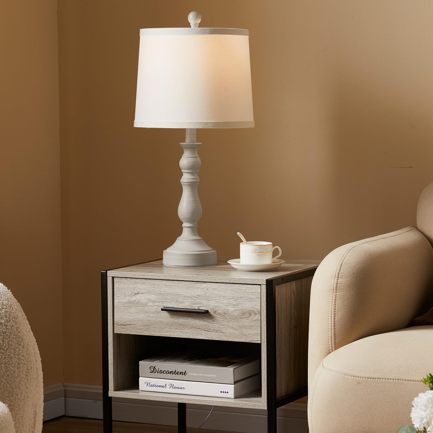 Detalle 1 de Leasgy L-2T-138-B Table Lamps Set of 2, USB-A and USB-C Ports