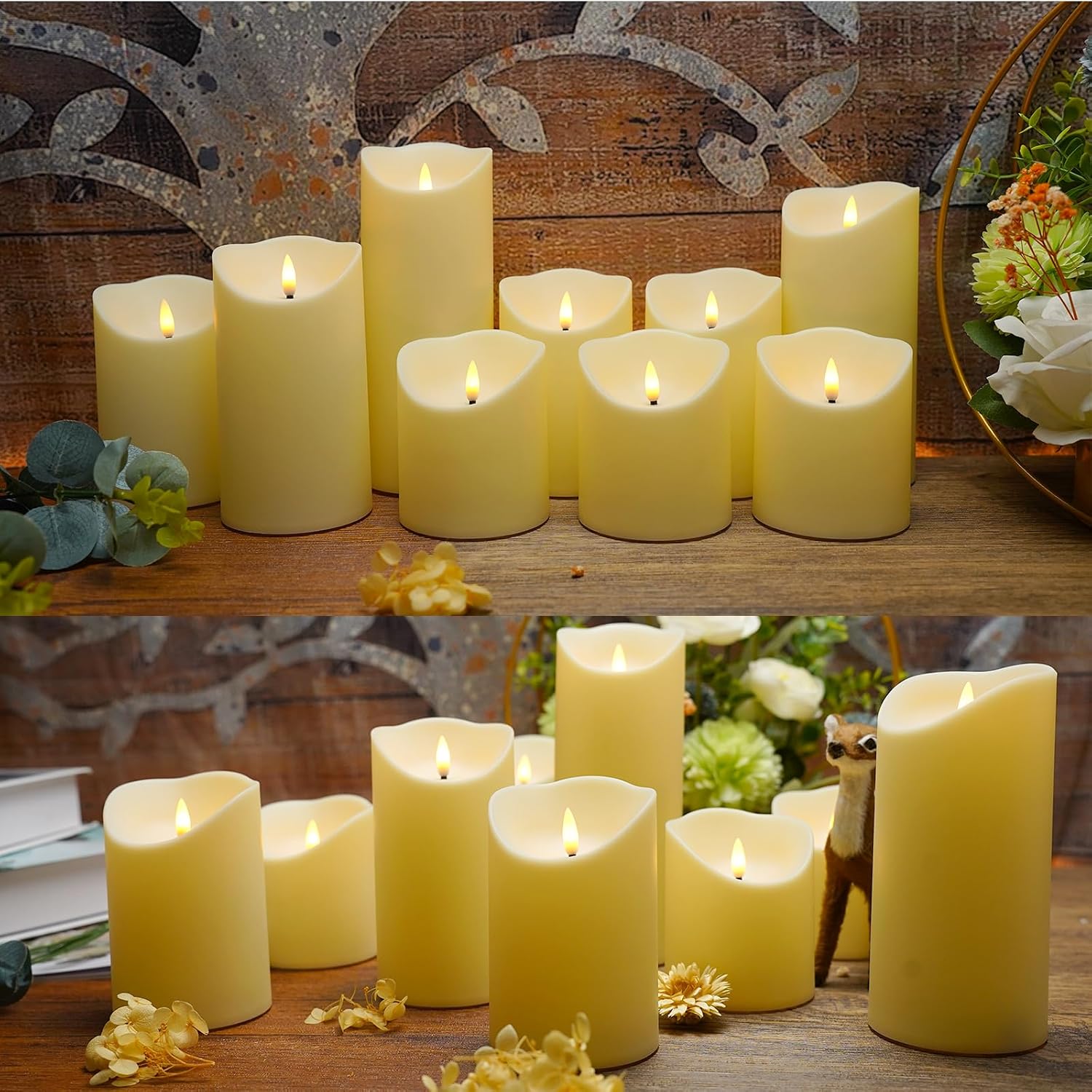 Detalle de Nimiko Flameless Candles, Set of 9