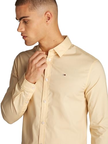 Thumbnail 2 de Tommy Jeans Camisa Hombre Original Stretch Shirt Slim Fit en Amarillo Custard Cream (XS)