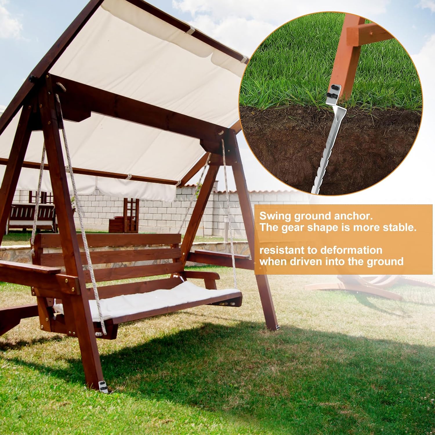 Detalle de Nomiou 4pcs Fence Post Anchor 38 cm