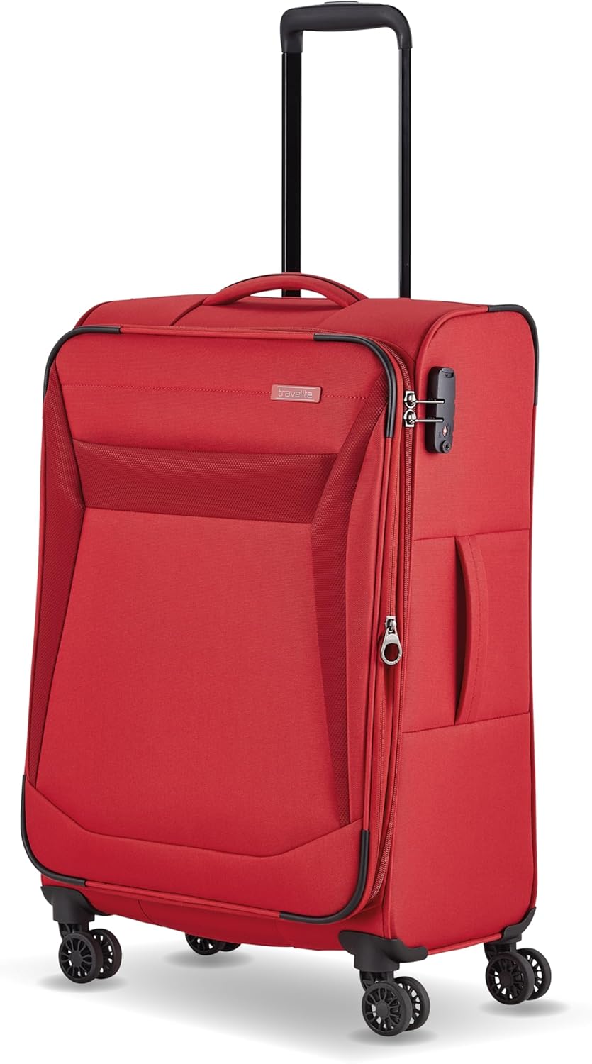 Detalle de Travelite 4-Rad Koffer Größe M Weichschale – Chios Serie, 67 cm, 60–66 l