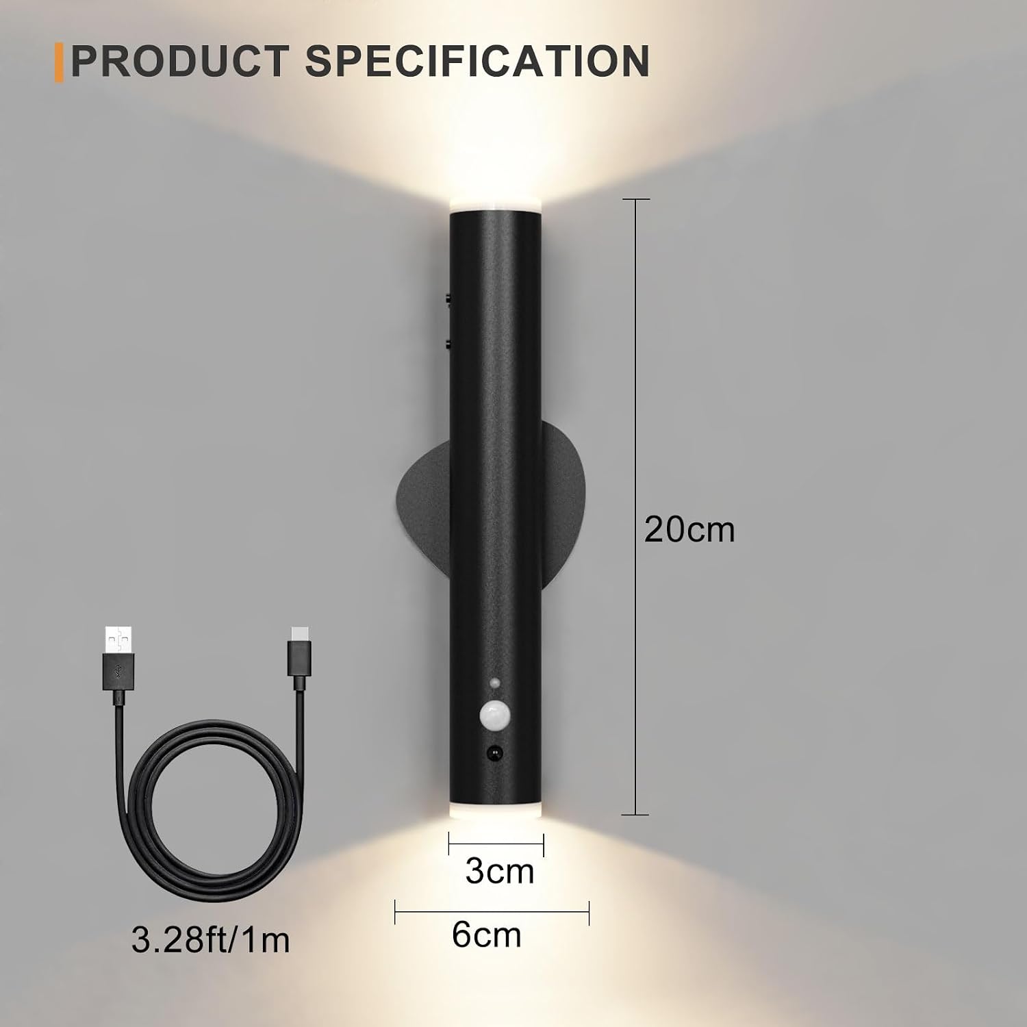 Thumbnail 6 de HARPER LIVING 1421B Rechargeable LED Wall Lights, Motion Sensor, Set of 2