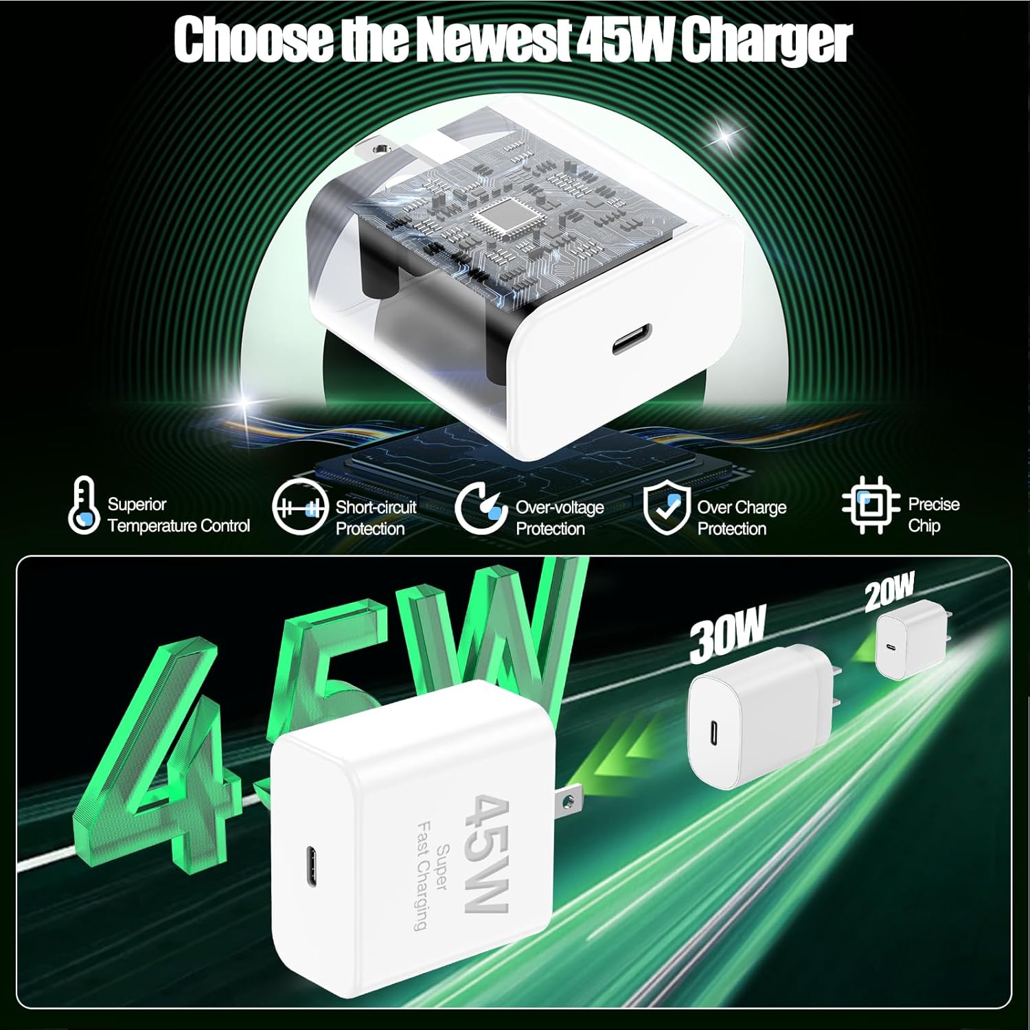 Thumbnail 1 de iPhone 17 45W Fast Charger 3-Pack with C‑to‑C Cables