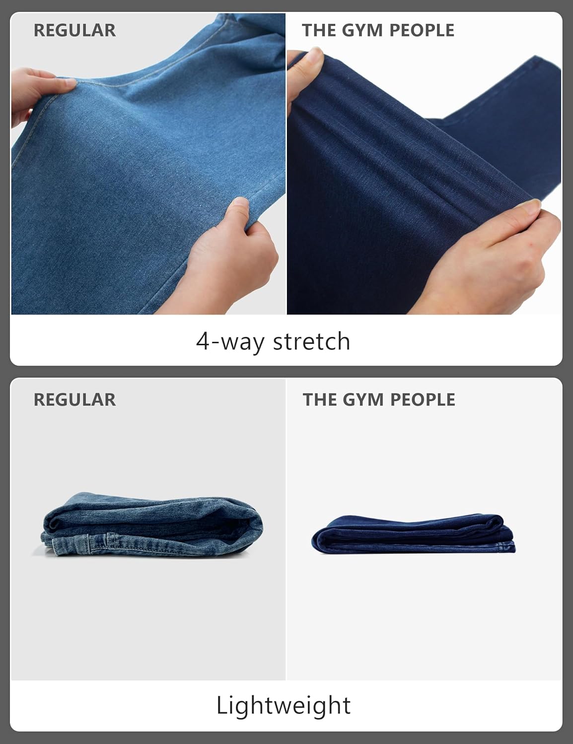 Thumbnail 4 de THE GYM PEOPLE Women's Stretch Wide-Leg Jeans, Pull-On Fit, Four Pockets