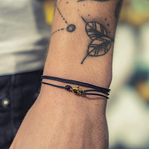 Detalle de Made by Nami Adjustable Wrap Surfer Bracelet – Blue Gold (U)