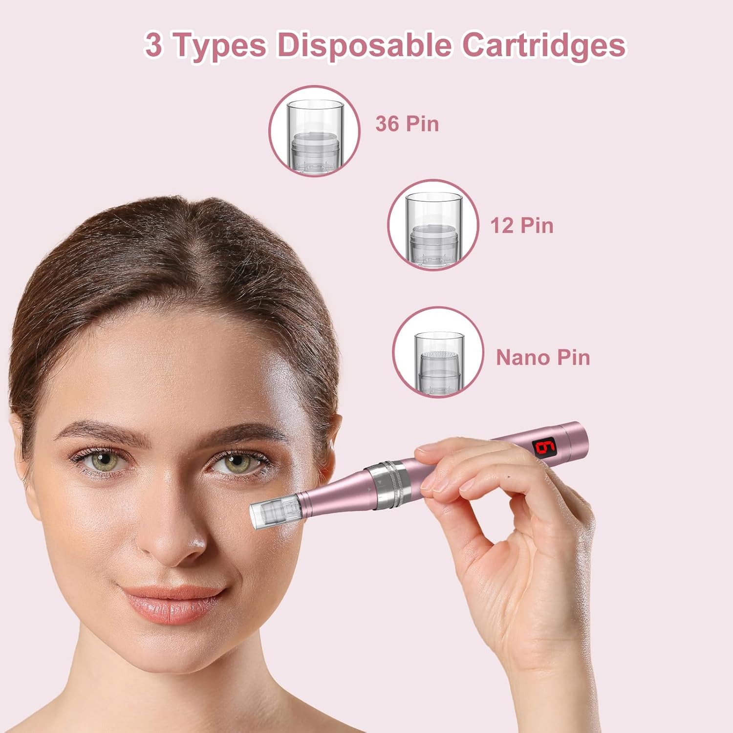 Detalle de Derma Pen PELCAS Elektrischer Microneedling Pen 9 Stufen