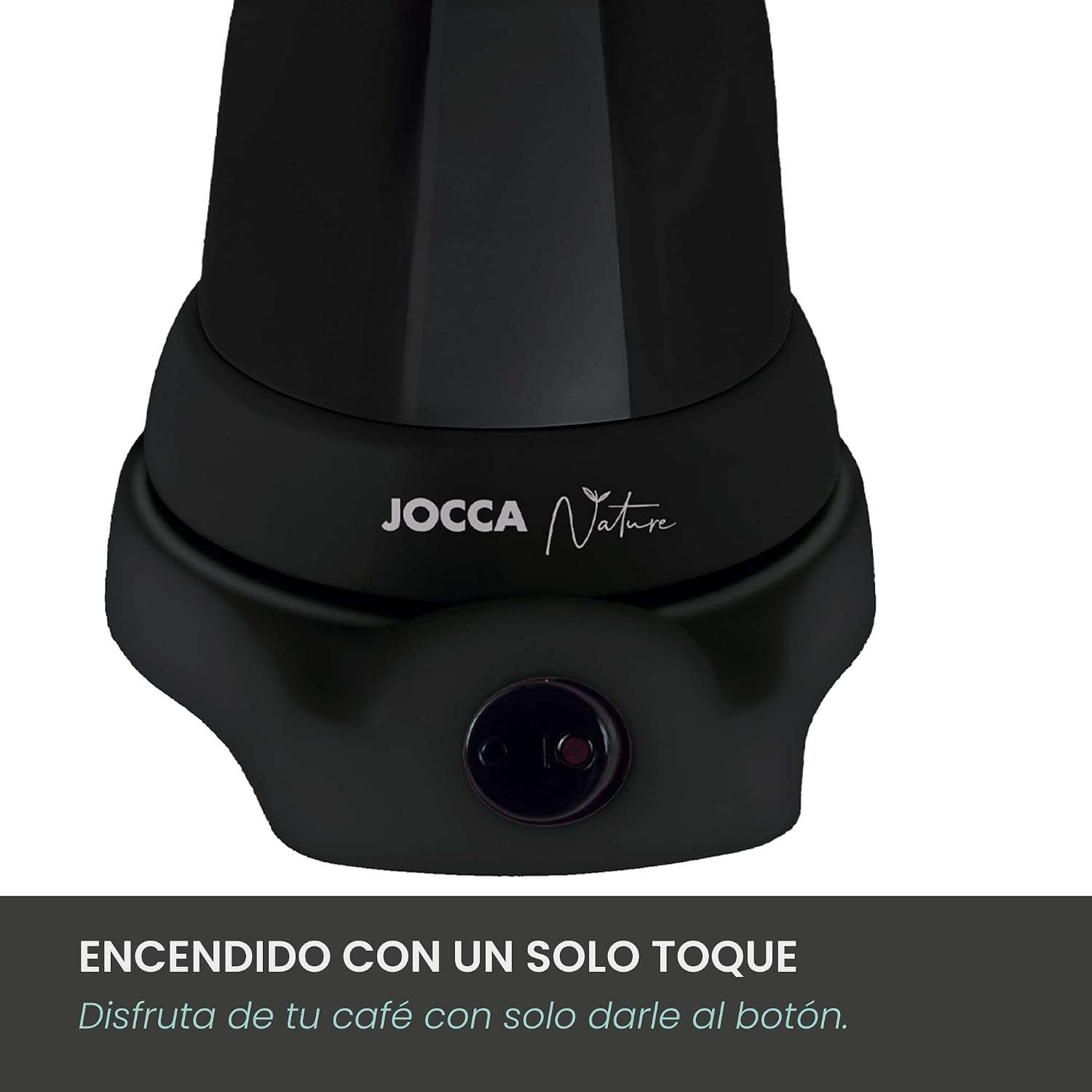Detalle 2 de Jocca Nature Black – elektryczna kawiarka aluminiowa na 6 filiżanek, obrót 360°
