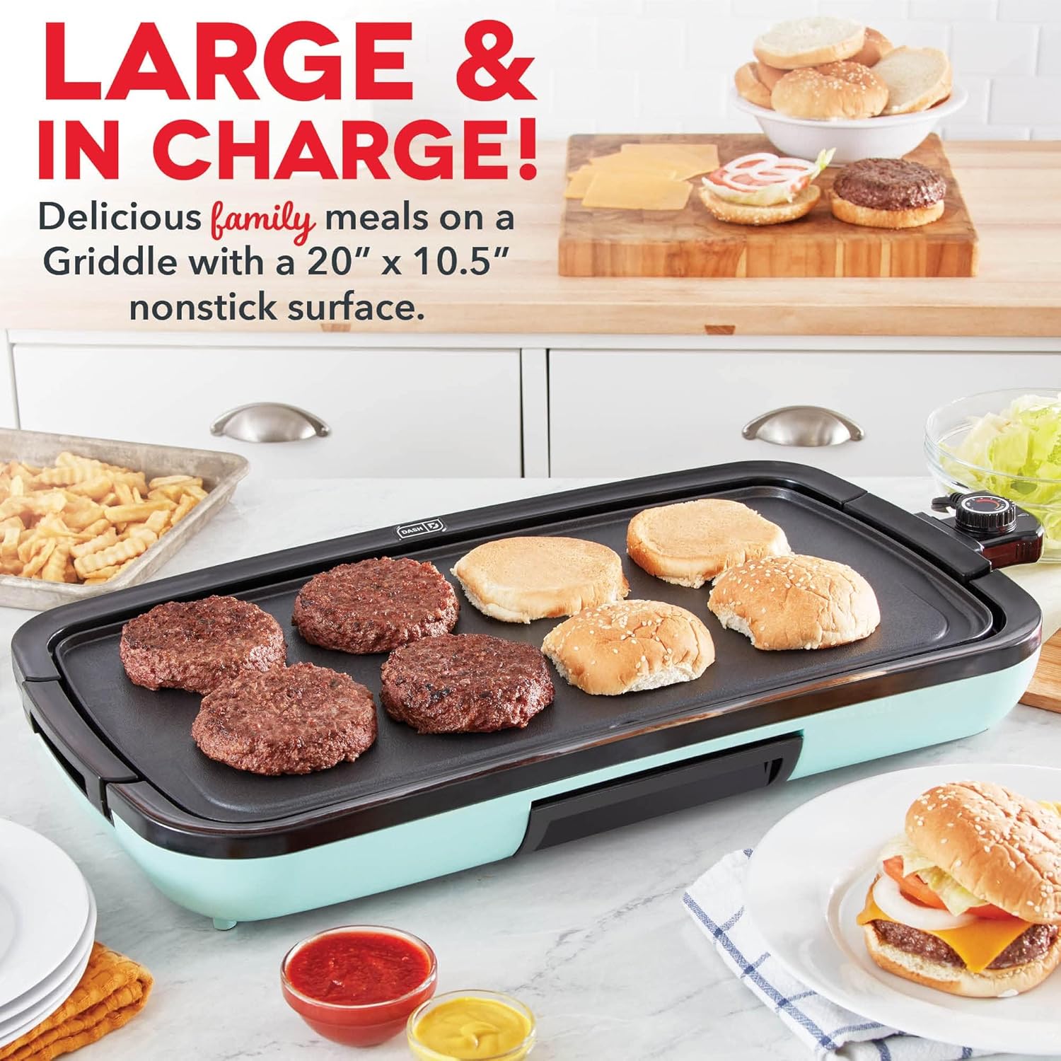 Thumbnail 1 de Dash Deluxe Everyday Griddle (Electric Griddle with Removable Nonstick Plate) – Aqua
