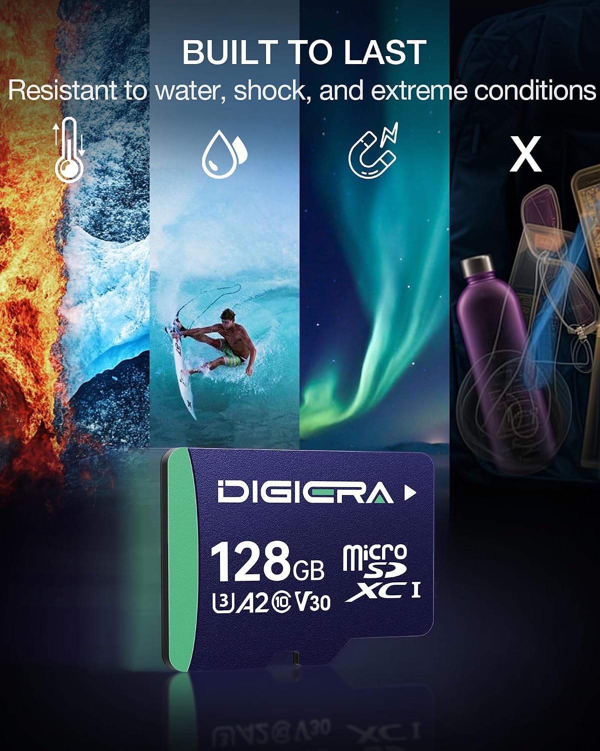 Thumbnail 6 de DIGIERA 128GB CT100 microSDXC UHS-I Memory Card with Adapter