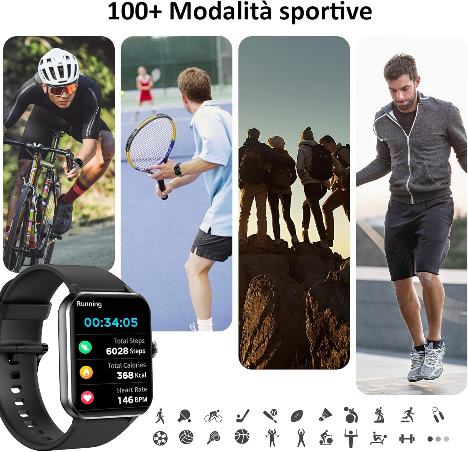 Thumbnail 3 de Blackview Smartwatch 1,85'' per Uomo e Donna: chiamate Bluetooth, monitoraggio salute e 100+ modalità sportive