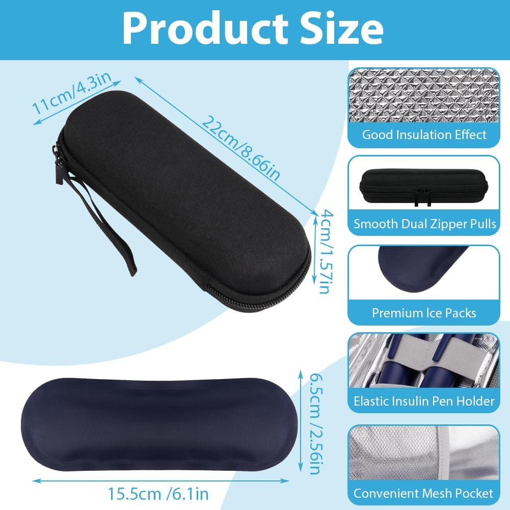 Detalle 2 de ACWOO Sac pour diabétique avec étui isotherme et 2 poches de glace réutilisables