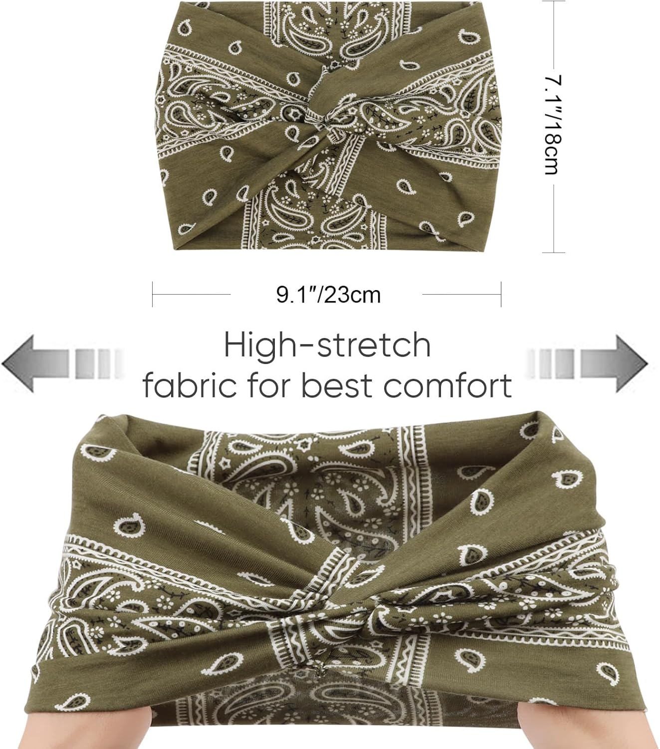 Thumbnail 5 de DRESHOW 8 Pack Turban Headbands for Women – Wide Vintage Head Wraps