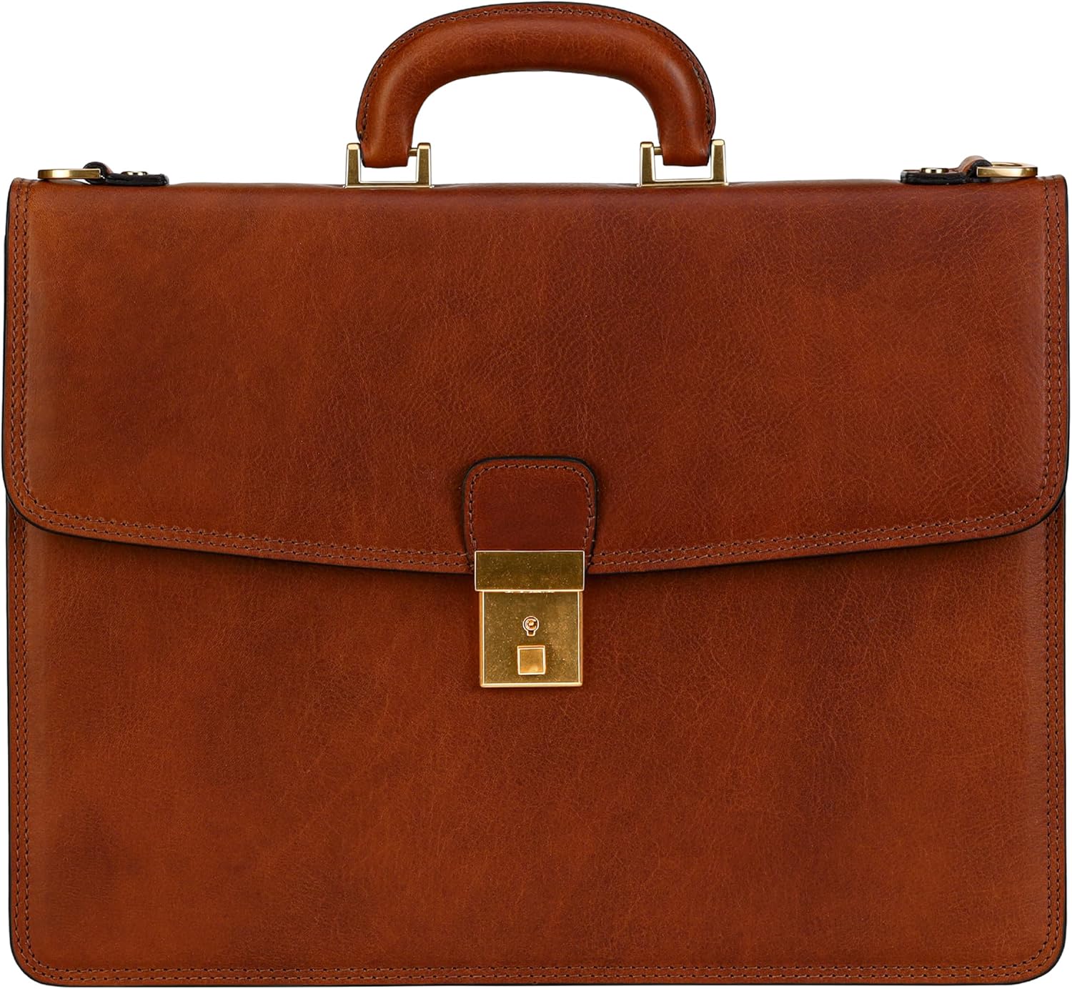 Time Resistance Full-Grain Leather Briefcase – Handmade Attache Case for Laptop