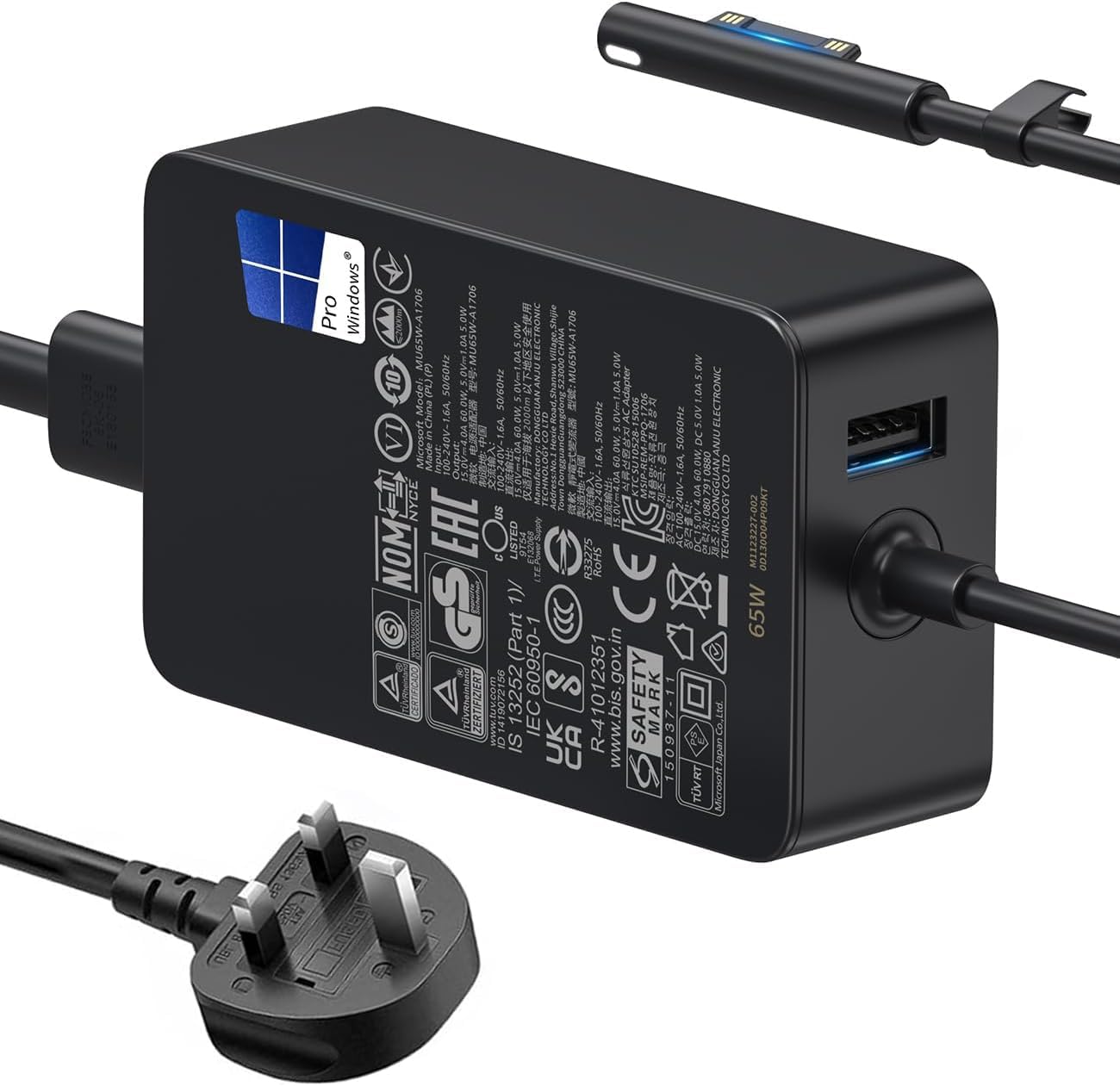 Detalle de Surface Pro Charger 65W: a pragmatic choice for Microsoft Surface laptops and tablets