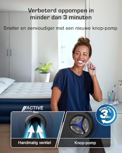 Thumbnail 3 de Active Era Matelas Gonflable 2 Personnes 152×203×35,5 cm — Confort Max, Pompe Électrique Intégrée