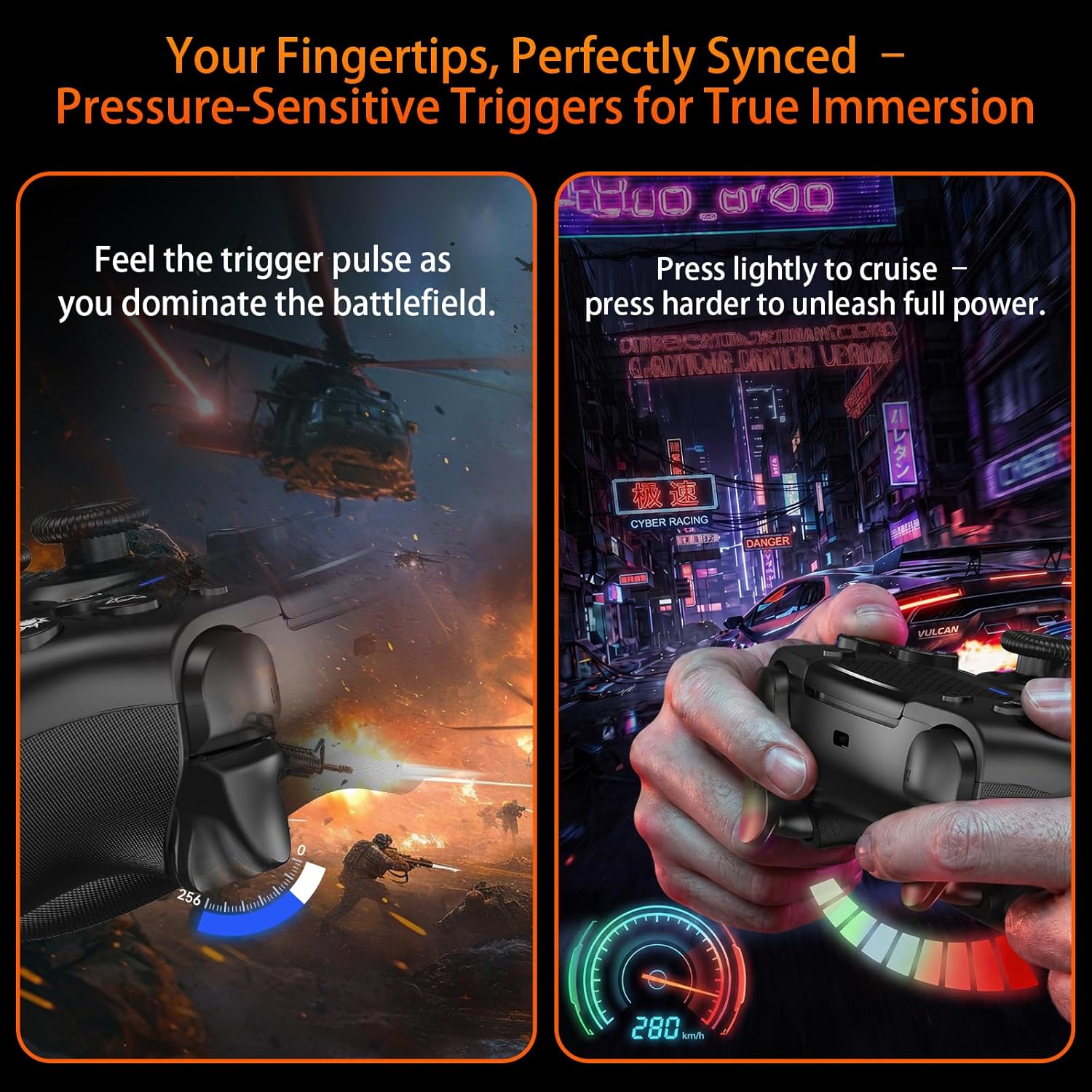 Thumbnail 3 de Nonbliep for PS5 Controller with Dynamic Response Triggers – Wireless, Quad-Motor Haptic, 2000mAh