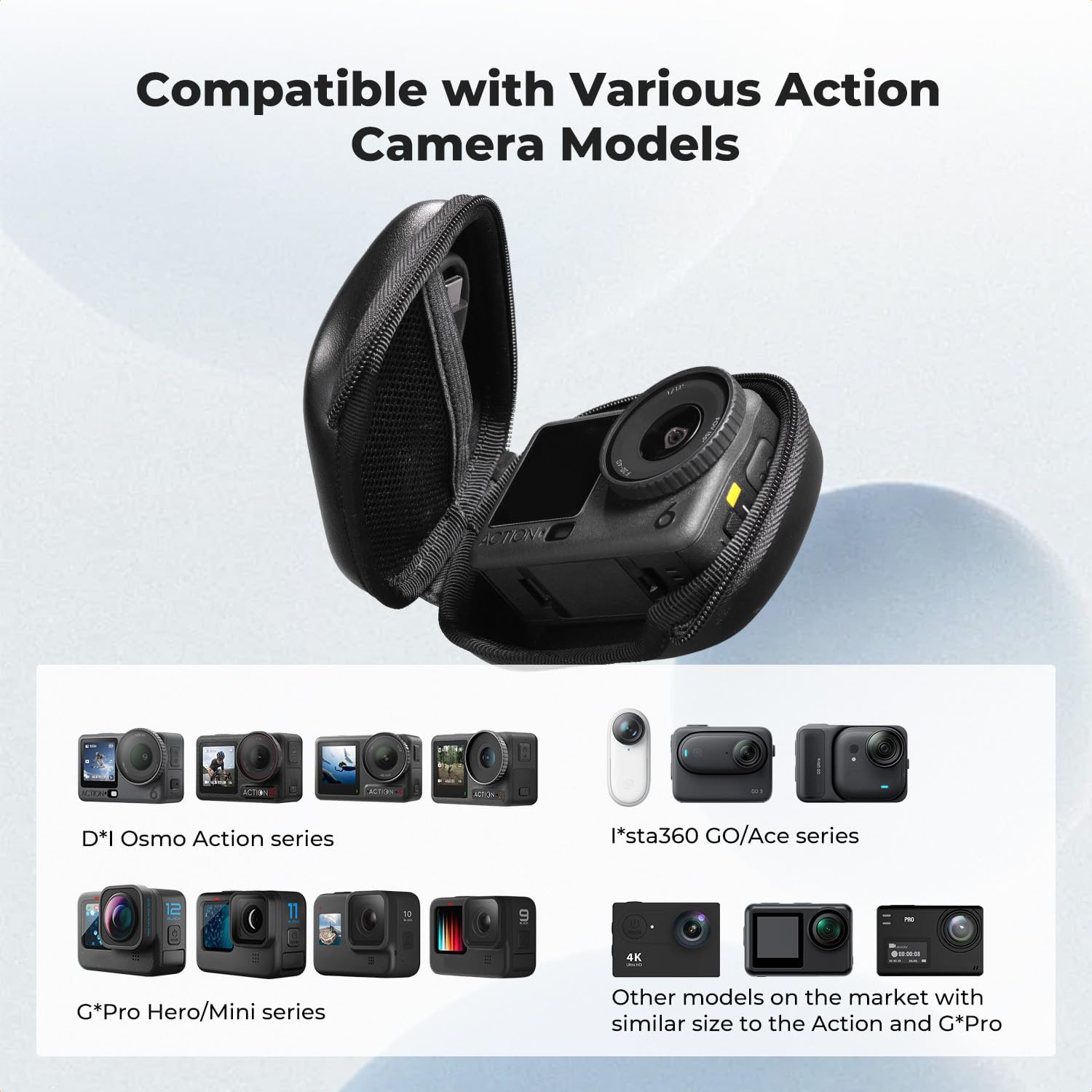 Detalle de K&F CONCEPT Carry Case for DJI Osmo Action 6 Accessories – Compact Hard-Shell Case
